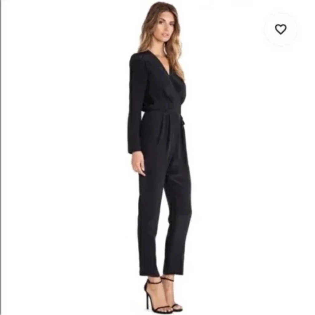Rory Beca Revolve Black Silk Long Sleeve Jumpsuit S